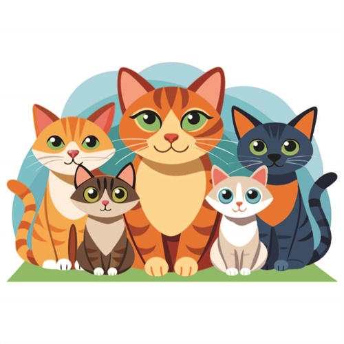 Cat Lovers Theme Cat Family Transparent Sticker